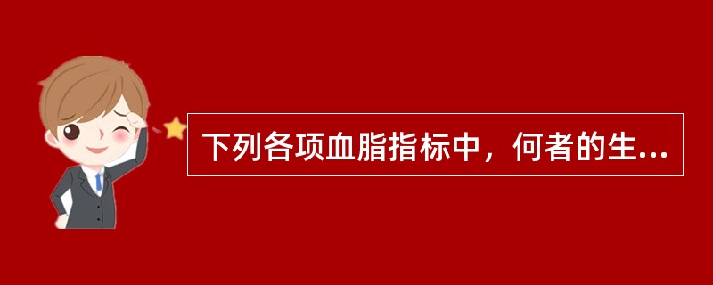 下列各项血脂指标中，何者的生理性变异最大