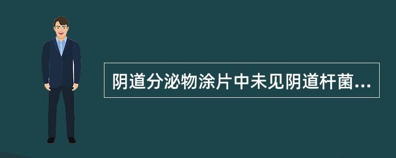 阴道分泌物涂片中未见阴道杆菌及上皮细胞，白细胞20～30个／HP，球菌(++)，提示清洁度为