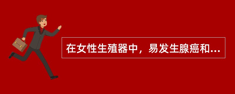 在女性生殖器中，易发生腺癌和鳞癌的部位是