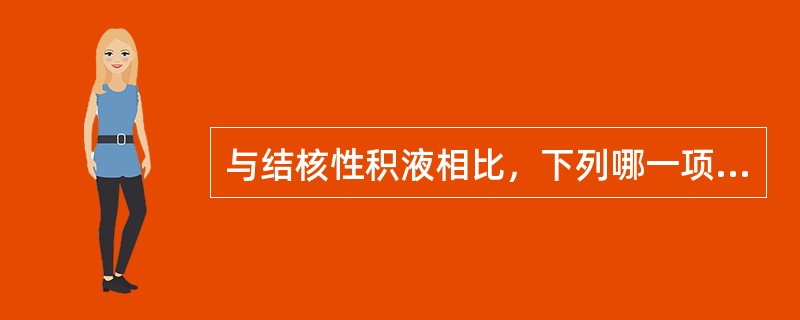 与结核性积液相比，下列哪一项不符合癌性积液的特点（）