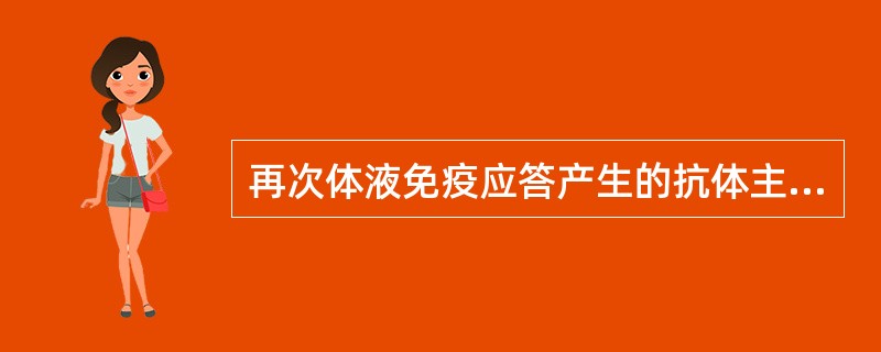 再次体液免疫应答产生的抗体主要是()