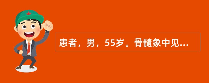 患者，男，55岁。骨髓象中见到62％的异常细胞，形态畸形，核染色质细，核仁明显，呈双层胞质。POX、SB及NAS－DCE均阳性，NAP积分12分，非特异性酯酶染色弱阳性。不被NaF抑制，可考虑下列哪个
