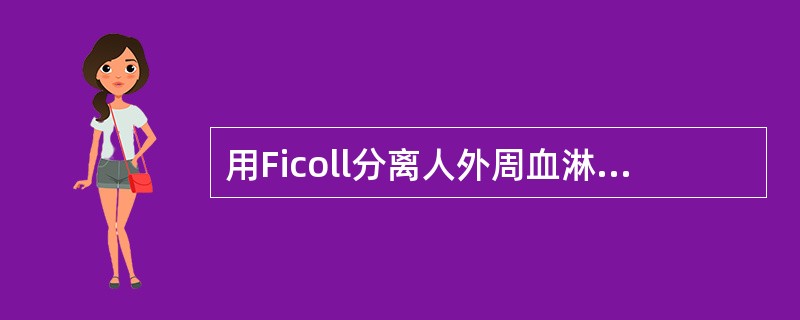 用Ficoll分离人外周血淋巴细胞时离心后，细胞分布情况正确的是