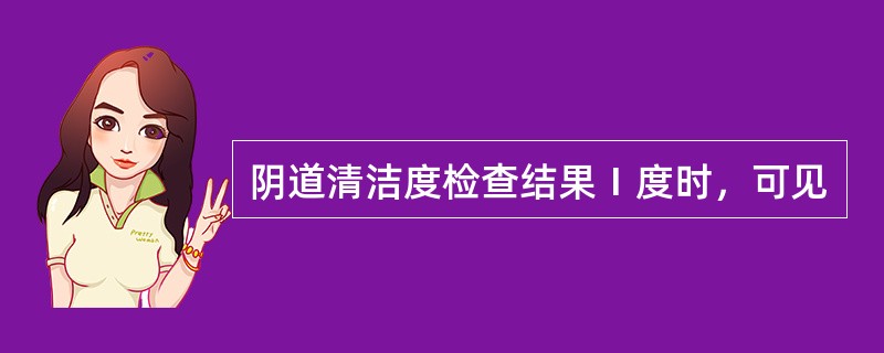 阴道清洁度检查结果Ⅰ度时，可见