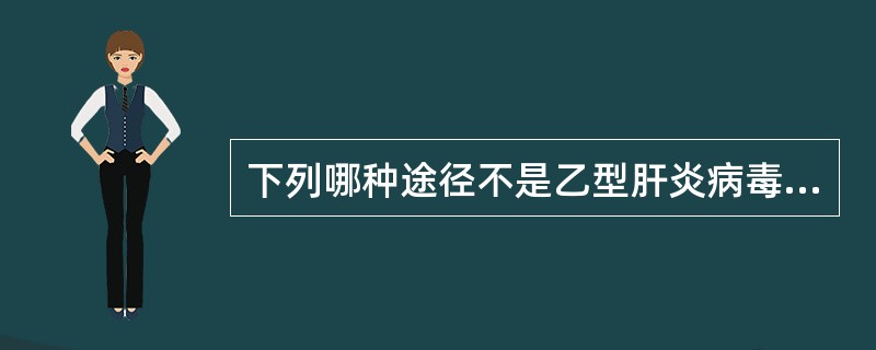 下列哪种途径不是乙型肝炎病毒的重要传播途径