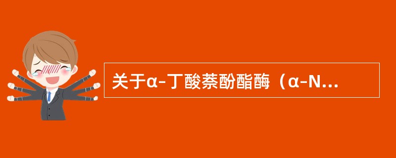 关于α–丁酸萘酚酯酶（α–NBE）染色，下述概念不正确的是（）