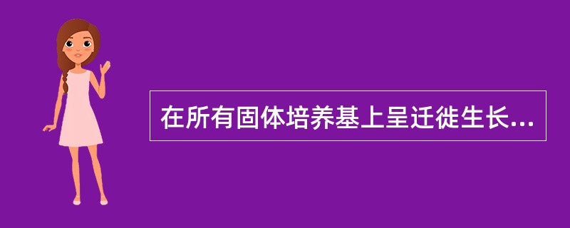 在所有固体培养基上呈迁徙生长的细菌是