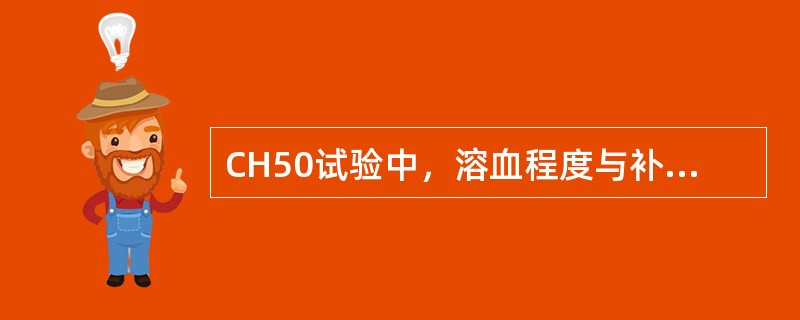 CH50试验中，溶血程度与补体溶血活性的关系曲线是()