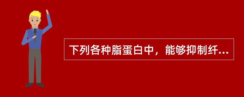 下列各种脂蛋白中，能够抑制纤溶酶活性的脂蛋白是