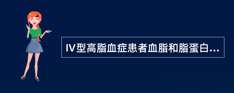 Ⅳ型高脂血症患者血脂和脂蛋白表现为