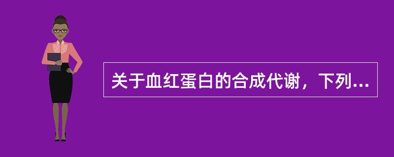 关于血红蛋白的合成代谢，下列说法正确的是()