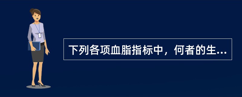 下列各项血脂指标中，何者的生理性变异最大