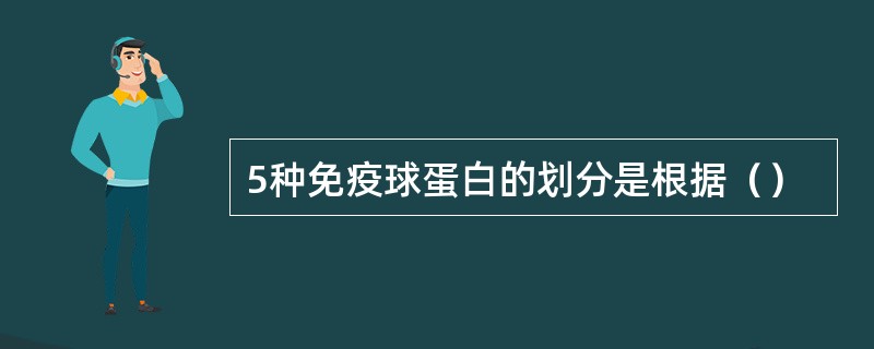 5种免疫球蛋白的划分是根据（）
