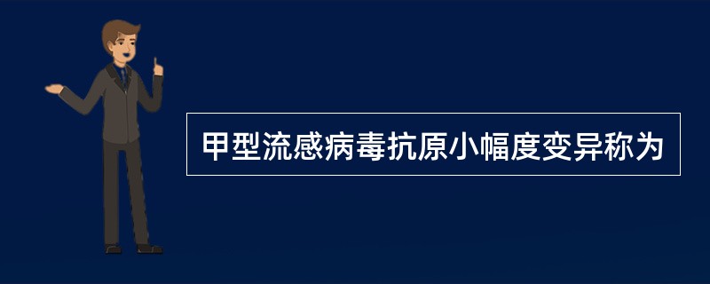 甲型流感病毒抗原小幅度变异称为