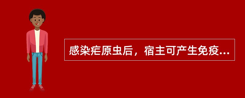 感染疟原虫后，宿主可产生免疫抗体，其免疫为()