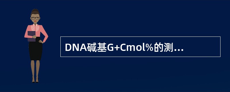 DNA碱基G+Cmol%的测定分析菌属时，以下不正确的是()