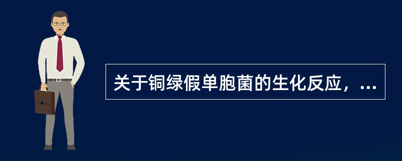 关于铜绿假单胞菌的生化反应，错误的是()