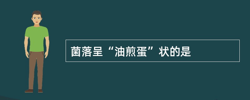 菌落呈“油煎蛋”状的是