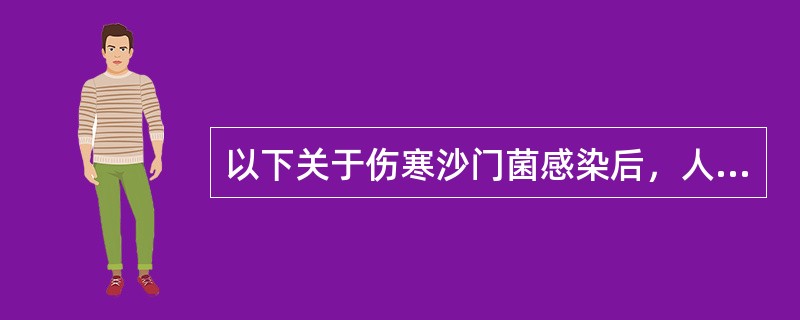 以下关于伤寒沙门菌感染后，人体免疫情况的描述错误的是