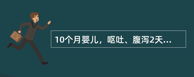 10个月婴儿，呕吐、腹泻2天就诊。大便10次／日，量多，为蛋花汤样，无腥臭味。体检：体温38℃。该患儿可能的初步诊断是