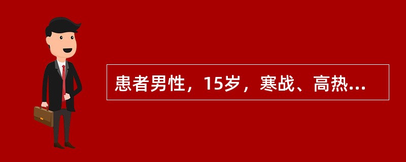 患者男性，15岁，寒战、高热3天，伴鼻出血和口腔溃疡，体格检查：全身可见散在出血点，浅表淋巴结不肿大，胸骨无压痛，肝脾未触及；血红蛋白100g/L，白细胞0×109/L，中性粒细胞0.2×109/L，
