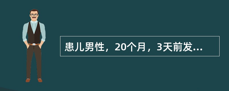 患儿男性，20个月，3天前发热、流涕、轻咳。就诊前一天呕吐2次，继而出现腹泻，为水样便，一昼夜十余次。大便镜检偶见少量白细胞。提示：医生开具医嘱，为患儿进行补液治疗，患儿病情好转。经补液后，判断患儿血