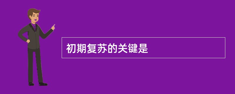 初期复苏的关键是