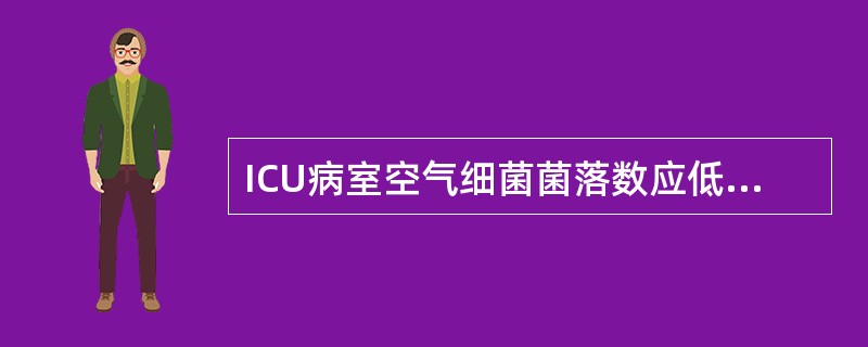 ICU病室空气细菌菌落数应低于或等于()