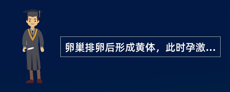 卵巢排卵后形成黄体，此时孕激素分泌旺盛，它形成的高峰在月经周期的