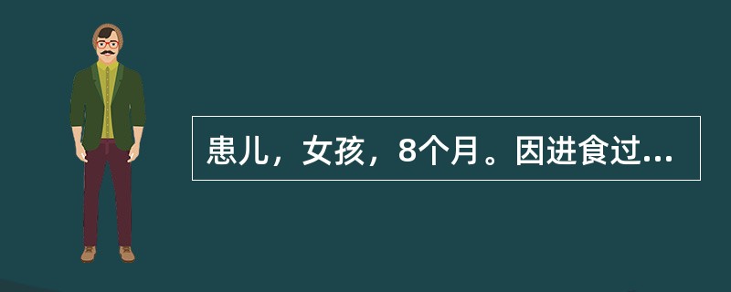 患儿，女孩，8个月。因进食过量发生腹泻，6～10/d。体温37.9℃，精神稍差，前囟稍凹陷，尿量稍减少，镜检大便见少量脂肪球，血清钠140mmol/L。患儿最主要的护理诊断是