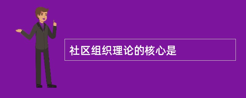 社区组织理论的核心是