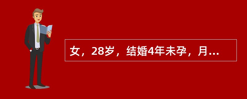 女，28岁，结婚4年未孕，月经规律，BBT单相，不孕的可能原因是