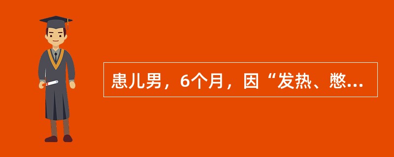 患儿男，6个月，因“发热、憋喘2d”来诊。查体：T38℃，R64次/min；面色苍白，烦躁，呻吟；双肺可闻及大量哮鸣音，少量中小水泡音；HR160次/min；肝肋下2cm，质软。胸部X线片：双肺透亮度