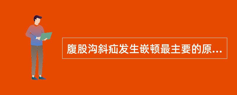 腹股沟斜疝发生嵌顿最主要的原因是