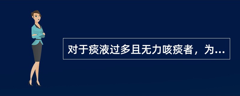 对于痰液过多且无力咳痰者，为防止窒息，护士在翻身前首先应