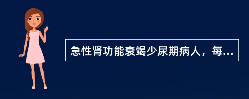 急性肾功能衰竭少尿期病人，每小时尿少于