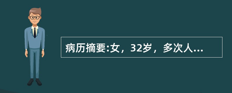 病历摘要:女，32岁，多次人工流产，3个月前行末次人流，有周期性下腹痛，无月经来潮人工流产负压吸引术不适用于