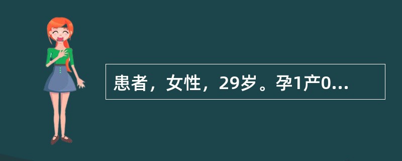 患者，女性，29岁。孕1产0，孕38周，见红伴不规律宫缩2天，查血压130/80mmHg，宫高36cm，腹围110cm，胎心145次/分，现宫缩持续30～40秒，间歇5～6分钟，给予镇静剂宫缩仍存在，