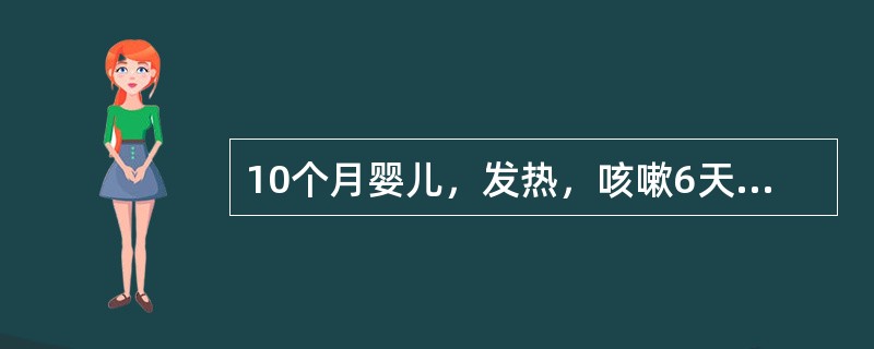 10个月婴儿，发热，咳嗽6天，呼吸40次/分，双肺可闻及少量易变的中、粗湿啰音，肺部叩诊正常。初步考虑为