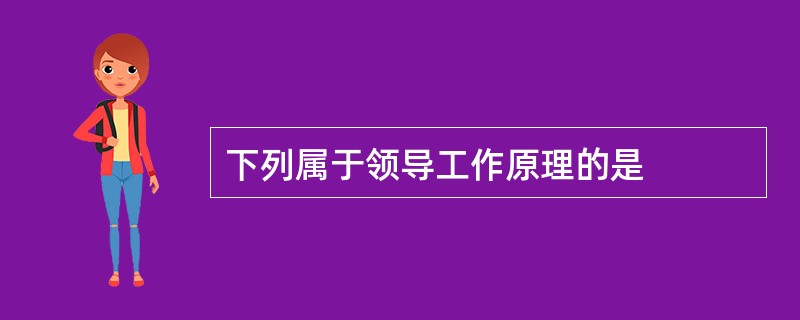 下列属于领导工作原理的是