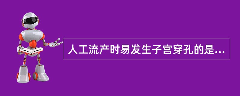 人工流产时易发生子宫穿孔的是(　　)。