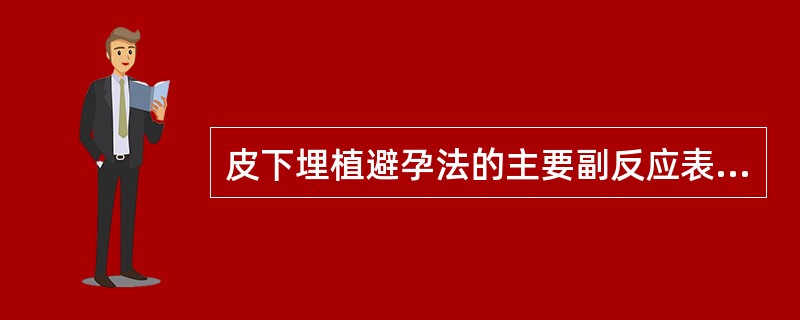 皮下埋植避孕法的主要副反应表现为(　　)。