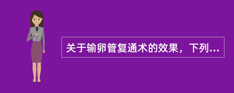 关于输卵管复通术的效果，下列哪项是错误的