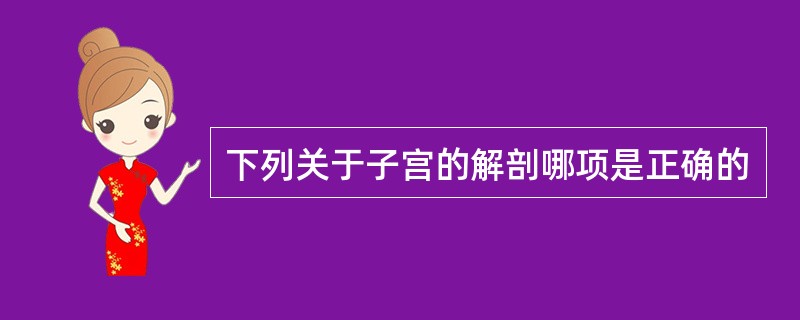 下列关于子宫的解剖哪项是正确的