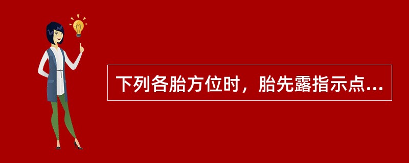 下列各胎方位时，胎先露指示点何项是错误的