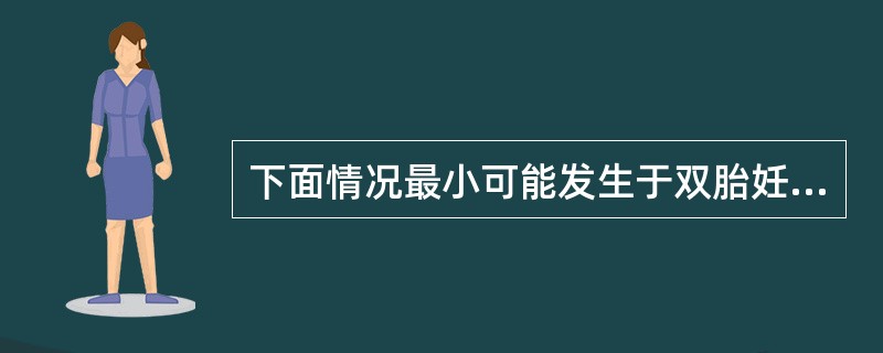 下面情况最小可能发生于双胎妊娠的是