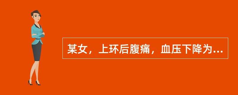 某女，上环后腹痛，血压下降为10.7／6.7kPa(80／50mmHg)，心率100次／分。术者自诉上环器似超过子宫应有的长度。为确诊是否环上行腹腔，下列哪种方法最安全、简便