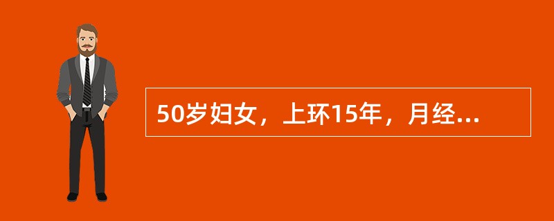 50岁妇女，上环15年，月经紊乱1年，停经3个月，子宫出血10余天，淋漓不净，有潮热、出汗2个月。检查：外阴、阴道正常，宫颈光，子宫水平位，正常大小，双附件未触及肿物如尿妊娠试验（-），该病人可能出现