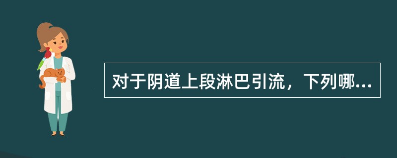 对于阴道上段淋巴引流，下列哪项不恰当