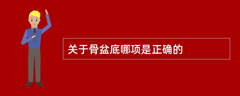 关于骨盆底哪项是正确的